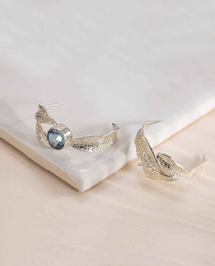 Bletina Earrings Aquamarine Silver