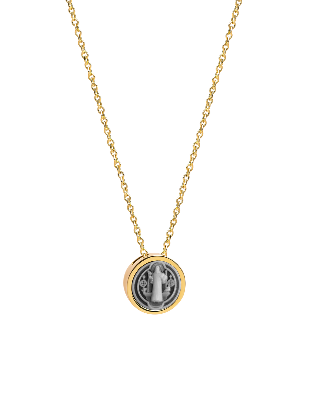 Saint Benedict Mini Scapular Necklace