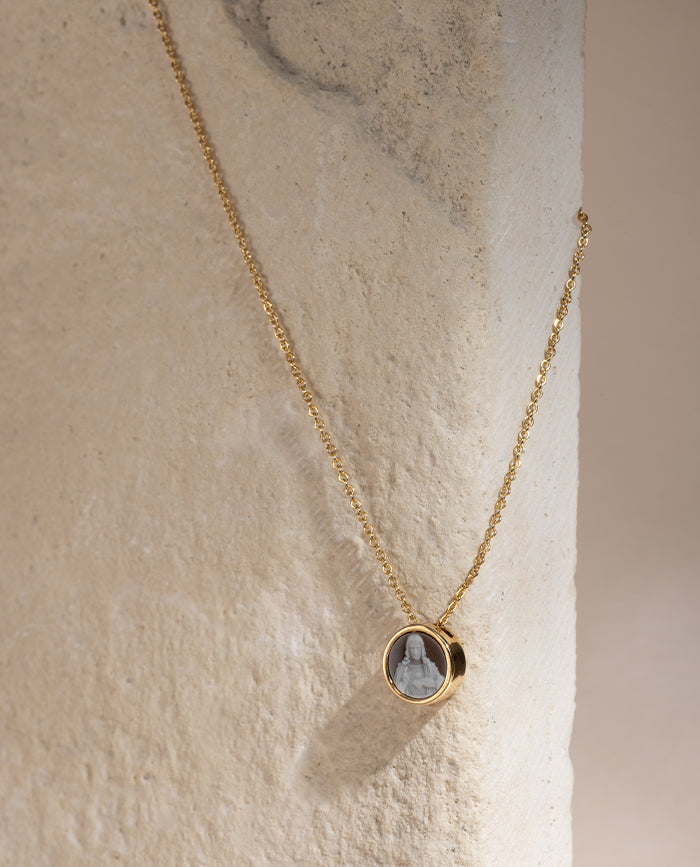 Sacred Heart Mini Scapular Necklace