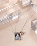Sacred Heart Scapular Necklace Silver
