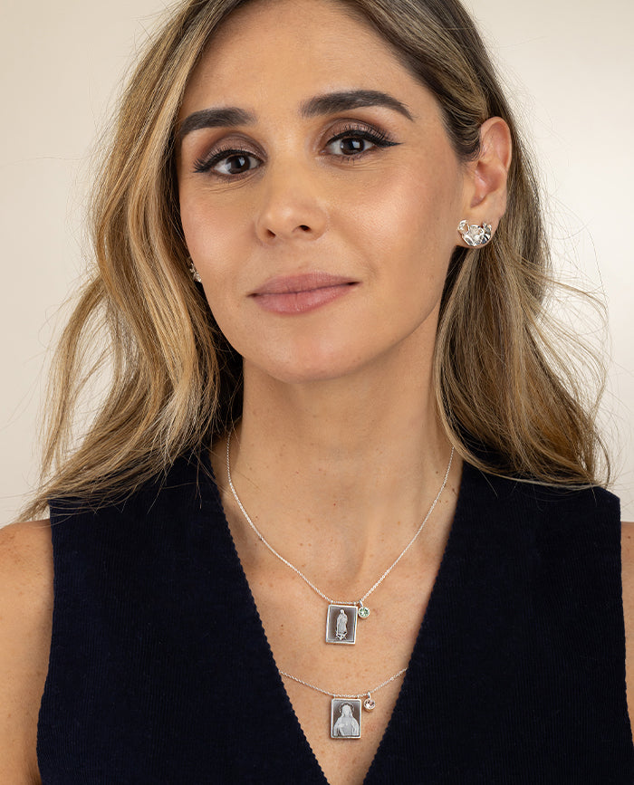 Guadalupe Scapular Necklace Silver