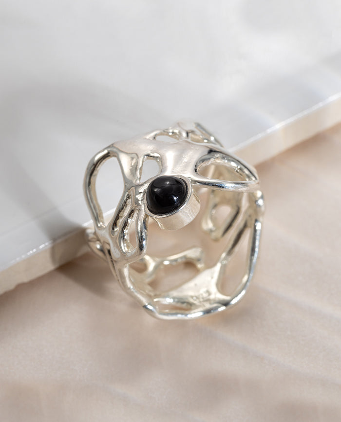 Stella Silver Ring Onyx