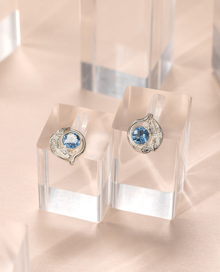 Zabrina Silver Earrings Aquamarine
