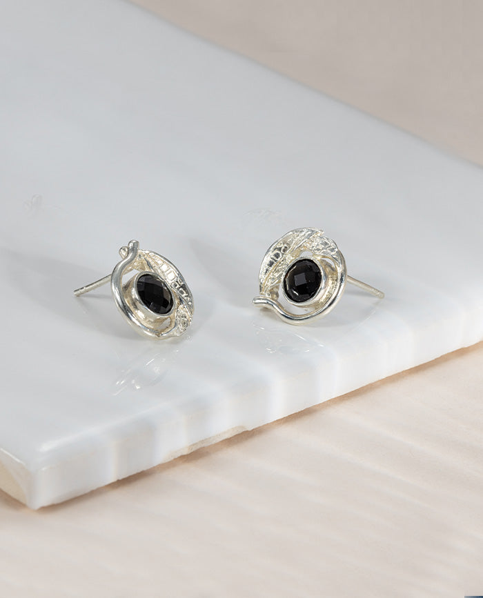 Zabrina Silver Earrings Onyx