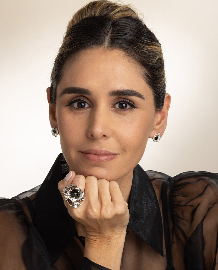 Zabrina Silver Earrings Onyx