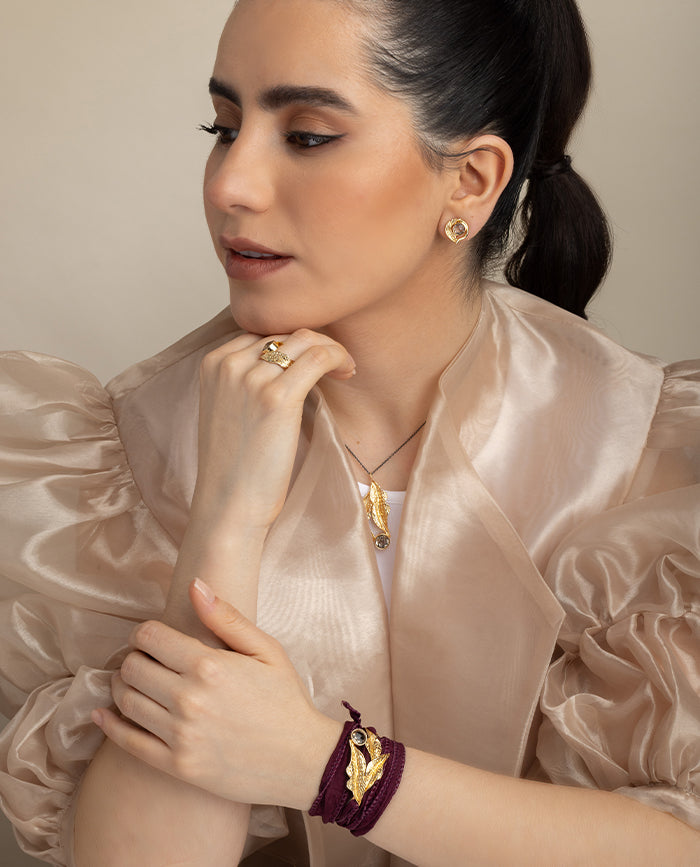 Zelina Bracelet - Gray Ribbon